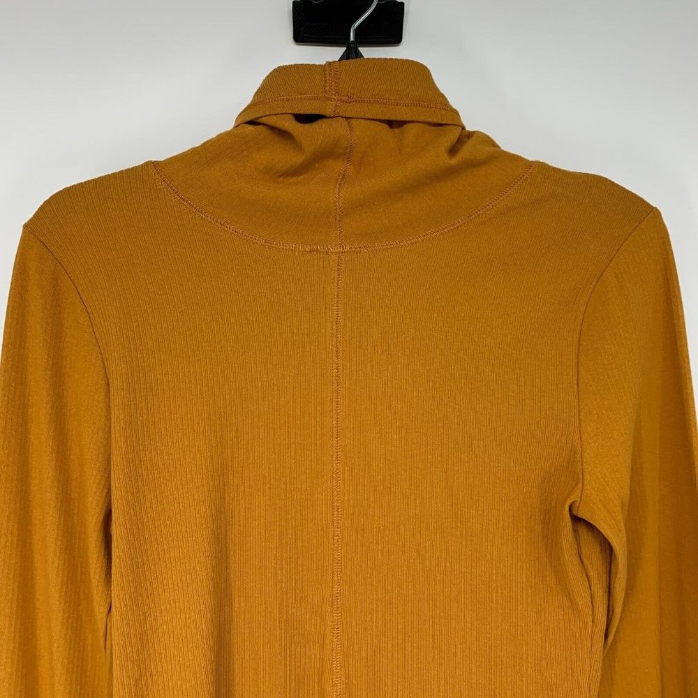 Free People Top Sydney Mustard Yellow Bell Sleeve Turtleneck - Picture 9 of 10